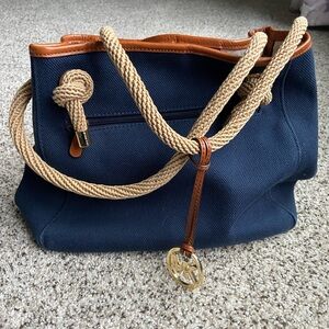 Michael Kors Navy and Tan Tote Bag